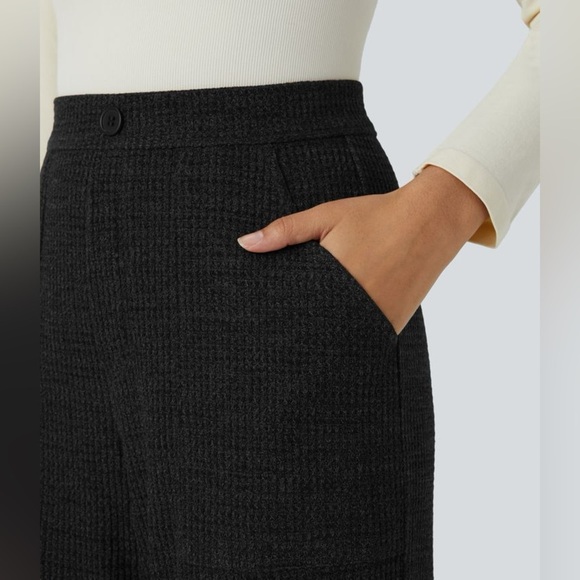 High Waisted Decorative Button Multiple Pockets
Knit Waffle Casual Cargo… - Picture 5 of 8